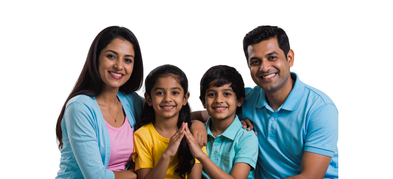 Happy family enjoying their home